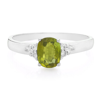 Anillo en plata con Turmalina cuprífera
