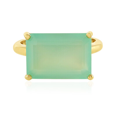 Anillo en plata con Calcedonia agua
