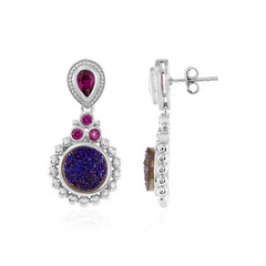 Pendientes en plata con Ágata brillante lavanda