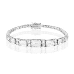 Brazalete en plata con Topacio blanco