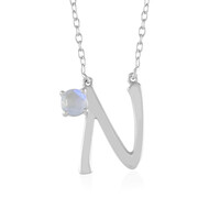 Collar en plata con Piedra de Luna arcoíris