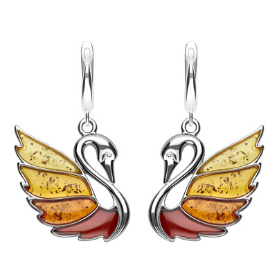 Pendientes en plata con Ámbar báltico (dagen)