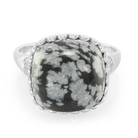 Anillo en plata con Obsidiana Copo de Nieve