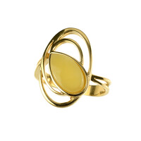 Anillo en plata con Ámbar báltico
