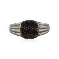 Anillo de hombre en plata con Espinela negra