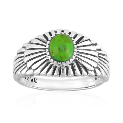 Anillo en plata con Turquesa verde Mohave Kingman