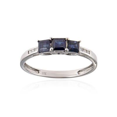 Anillo en oro con Zafiro azul Ceylon