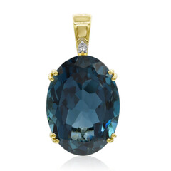 Colgante en oro con Topacio azul de Londres (Tenner Diniz)