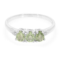 Anillo en plata con Zafiro verde