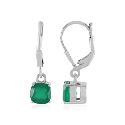 Pendientes en plata con Ónix verde