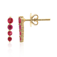Pendientes en oro con Berilo rojo