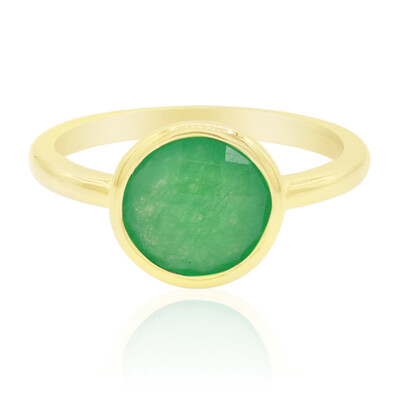 Anillo en plata con Jade verde
