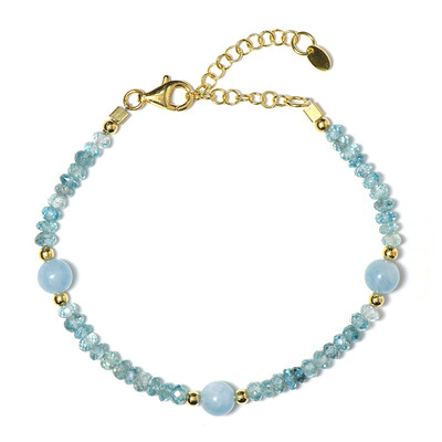 Brazalete en plata con Aguamarina