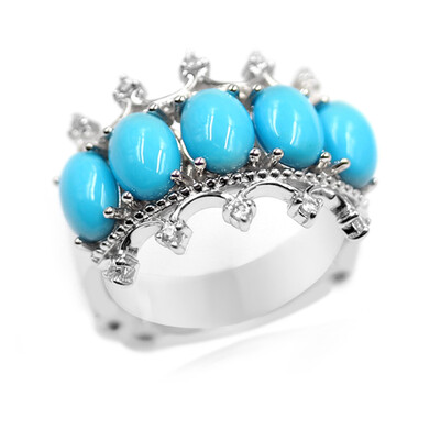 Anillo en plata con Turquesa bella durmiente (Dallas Prince Designs)