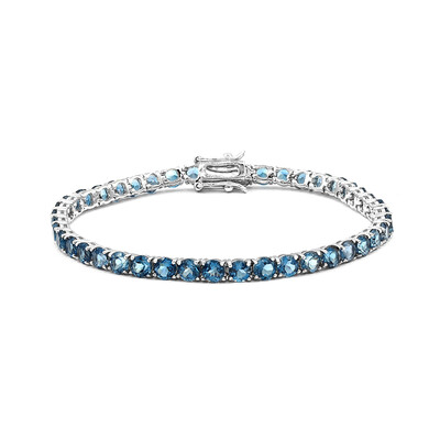 Brazalete en plata con Topacio azul de Londres