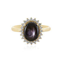 Anillo en oro con Zafiro estrella negra