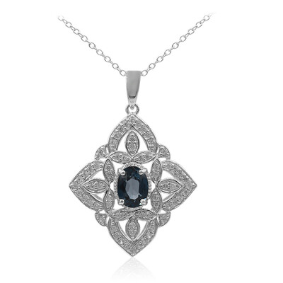 Collar en plata con Topacio azul de Londres