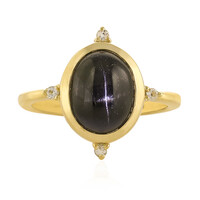 Anillo en plata con Diópsido estrella de la India