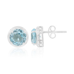 Pendientes en plata con Topacio azul cielo