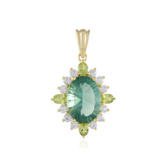 Colgante en plata con Fluorita verde