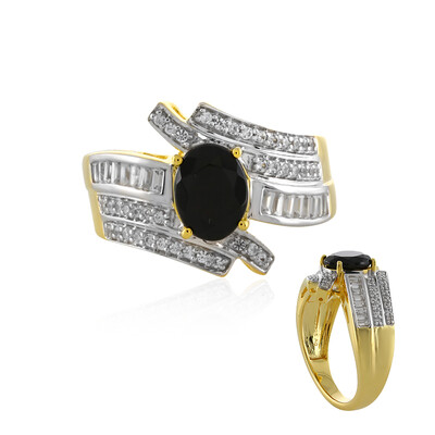 Anillo en plata con Turmalina negra