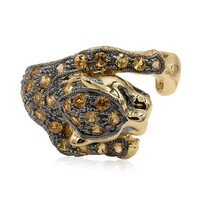 Anillo en oro con Zafiro naranja