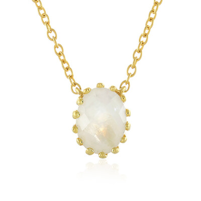 Collar en plata con Piedra de Luna arcoíris