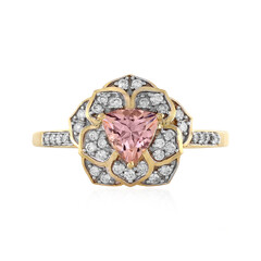 Anillo en oro con Morganita AAA (D'vyere)