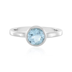 Anillo en plata con Topacio azul cielo