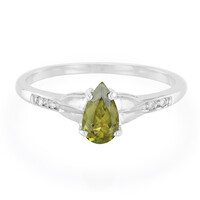 Anillo en plata con Turmalina cuprífera