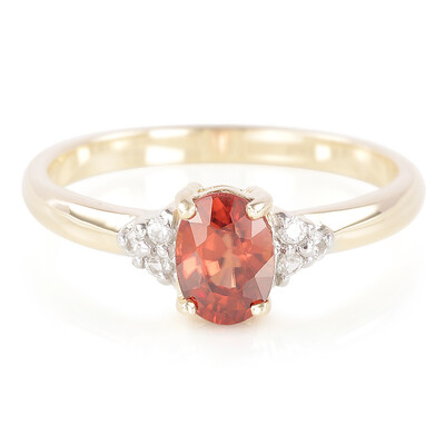 Anillo en oro con Zircón Mashewa naranja