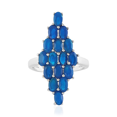 Anillo en plata con Ópalo azul neón