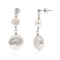 Pendientes en plata con Perla Freshwater