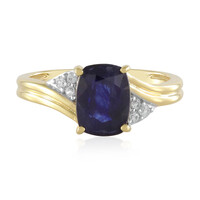 Anillo en plata con Zafiro azul de Madagascar