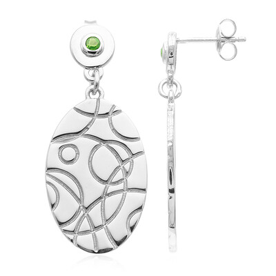 Pendientes en plata con Tsavorita