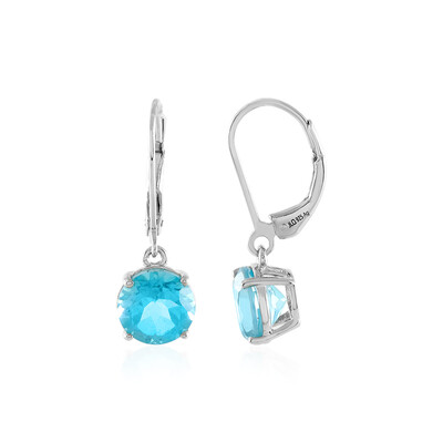 Pendientes en plata con Topacio color Paraiba
