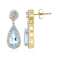 Pendientes en plata con Topacio azul cielo