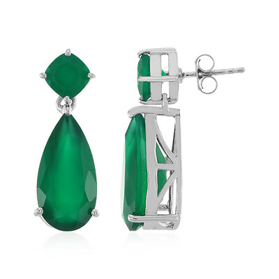 Pendientes en plata con Ónix verde