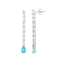 Pendientes en plata con Topacio color Paraiba