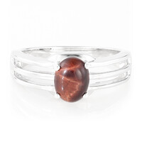 Anillo de hombre en plata con Ojo de tigre rojo