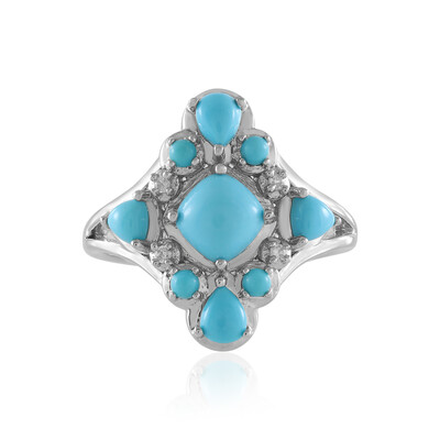 Anillo en plata con Turquesa bella durmiente