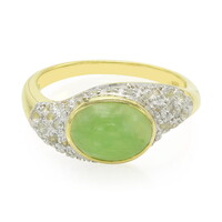 Anillo en plata con Crisoprasa imperial
