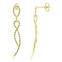 Pendientes en plata con Diamante fantasía