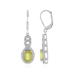 Pendientes en plata con Zafiro amarillo de Madagascar