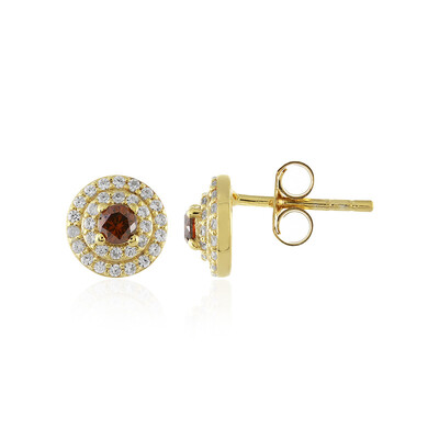 Pendientes en plata con Diamante coñac I3