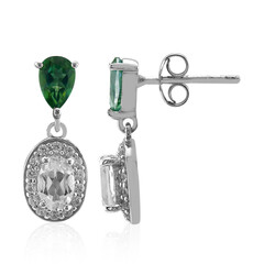 Pendientes en plata con Topacio verde mariposa