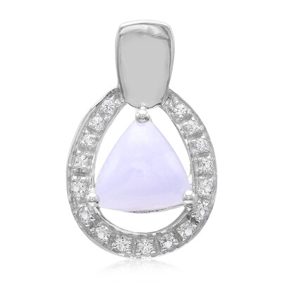 Colgante en plata con Ágata de lazo azul