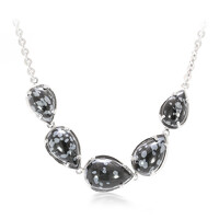 Collar en plata con Obsidiana Copo de Nieve