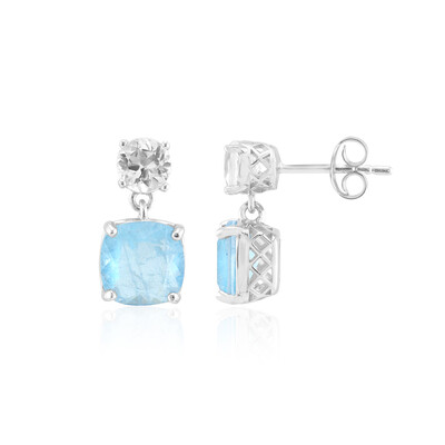 Pendientes en plata con Cuarzo azul pastel