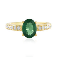 Anillo en plata con Apatita verde